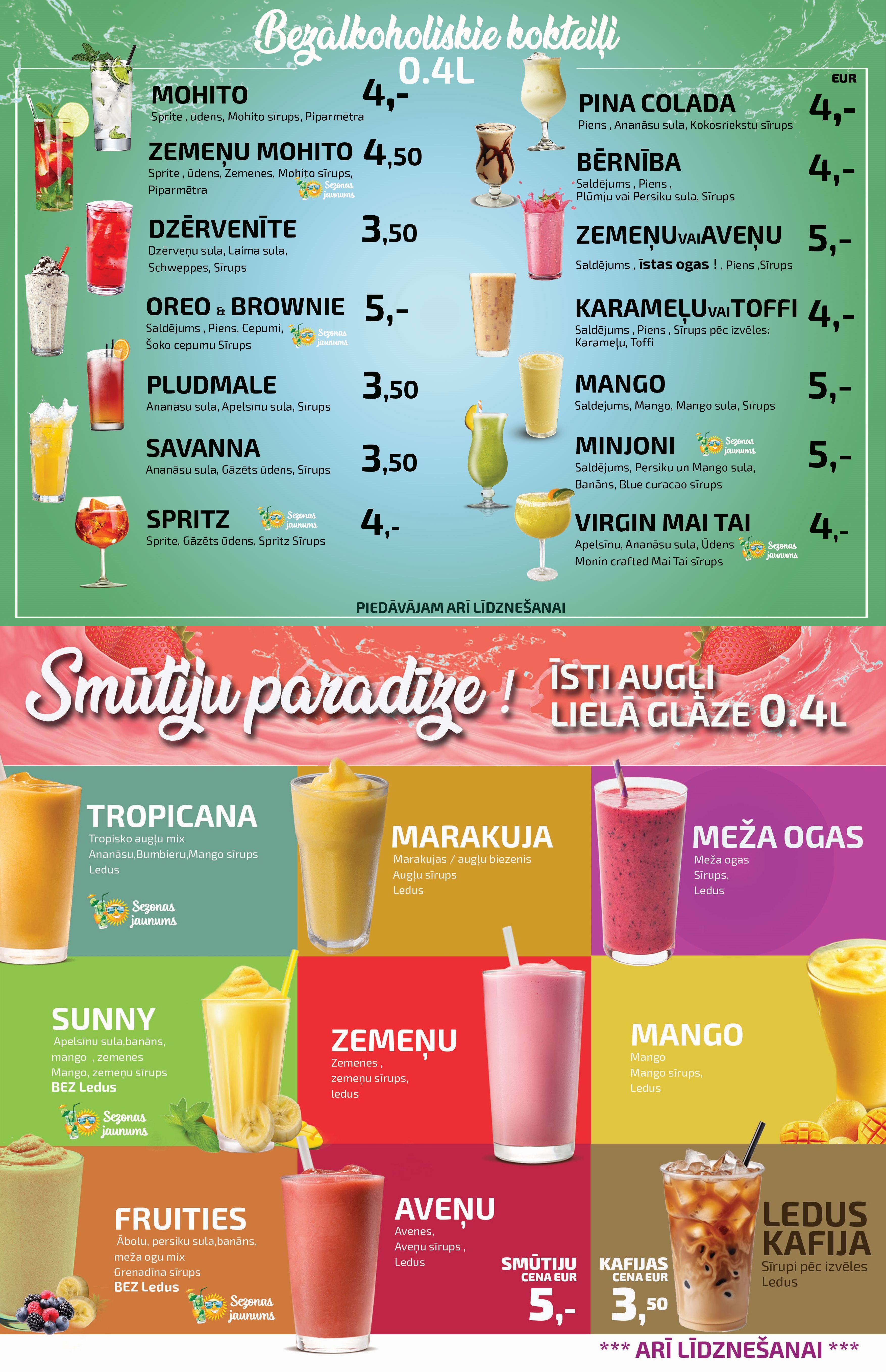 Ņammīgie kokteilīši un smūtiji